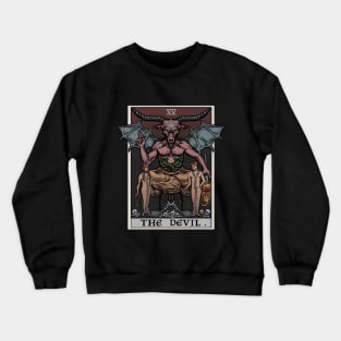 The Devil Tarot Card Baphomet Halloween Gothic Satanic Witch As Above So Below Crewneck Sweatshirt